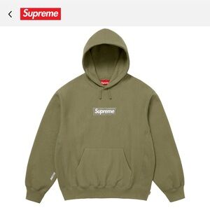 Supreme Box Logo Hooded Sweatshirt “Light Olive” XXL (FW25)